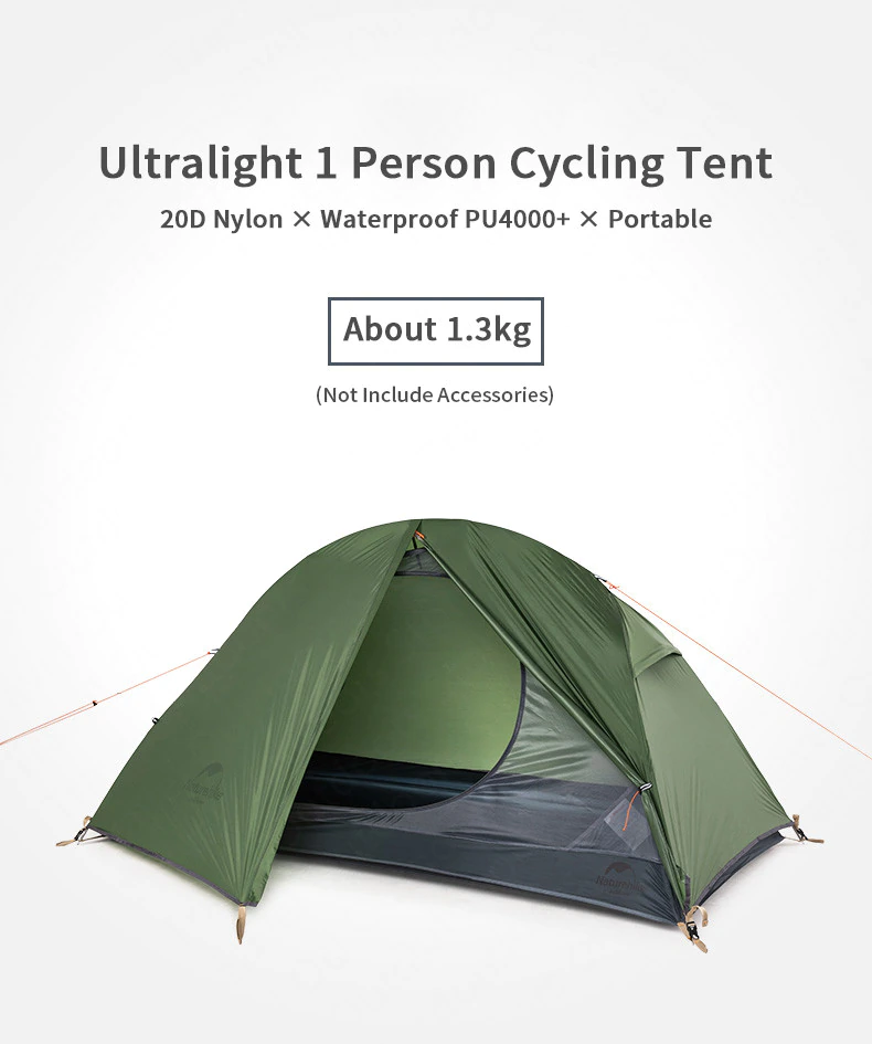 Cheap Goat Tents  Lightweight 20D Silicone Cycling Tent Portable Single Camping Tent Outdoor Backpack Tent With Free Mat   